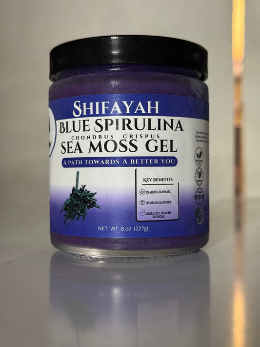 Blue spirulina sea moss gel