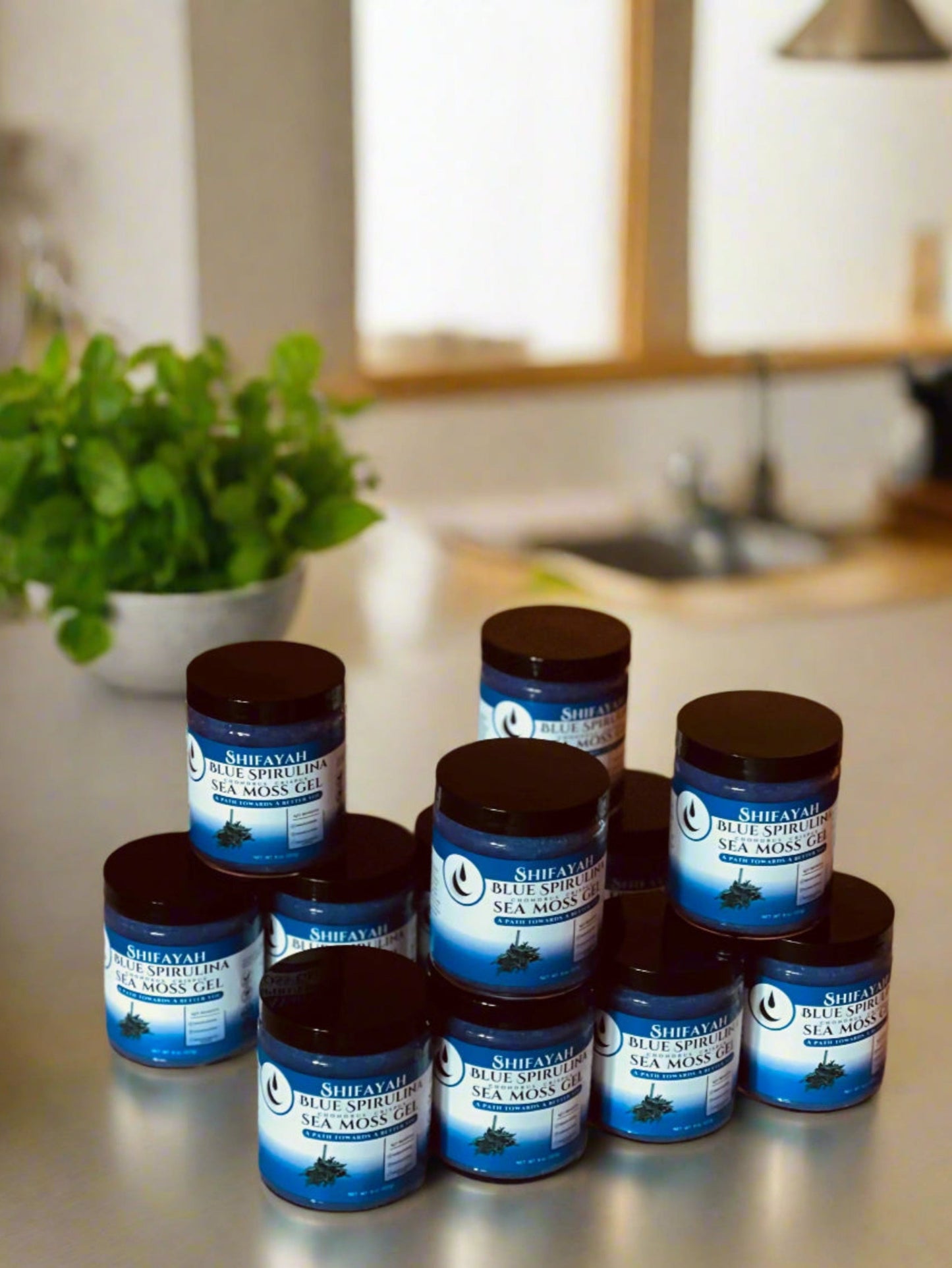 Blue spirulina sea moss gel