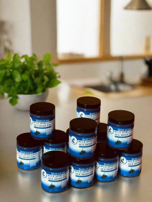 Blue spirulina sea moss gel